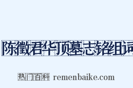 陈徵君华顶墓志铭组词是什么意思的图片